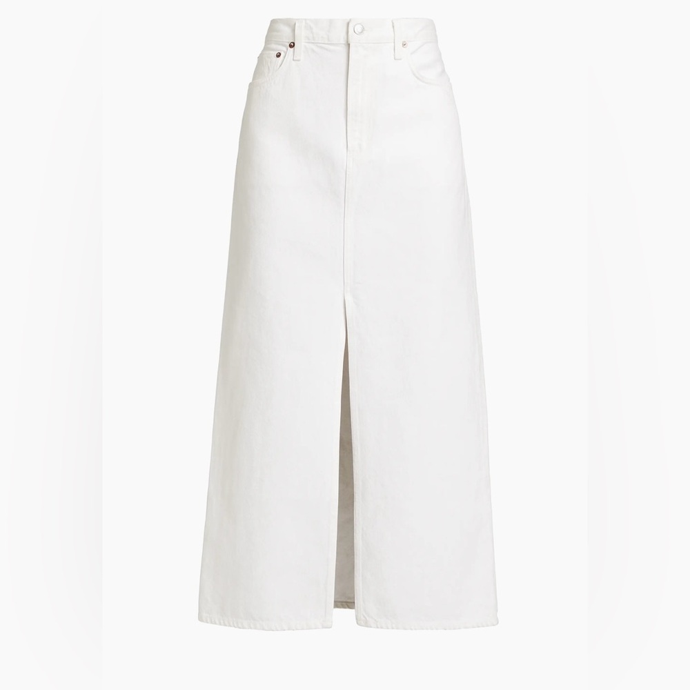 Agolde Leif Denim Maxi Skirt Milkshake, size 26 (2-4)